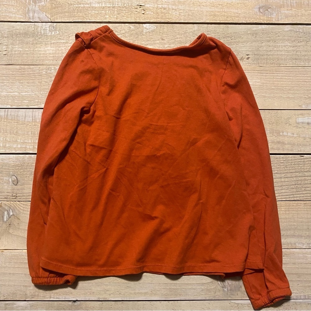 Shabby Chic Orange Floral Embroidered Ruffle Top - Picture 3 of 4